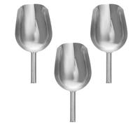 Abaodam 3pcs Stainless Steel Ice Scoop Grain Shovel for Ice Candy Nuts Flour Beans with Handle Multi-Purpose Scoopers for Party Home Buffet