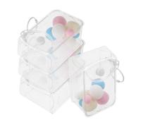 Abaodam 3pcs Storage Bag Acrylic Hanging Toy Organizer Figure Display Case for Dolls Keychain Charms Portable Collectibles