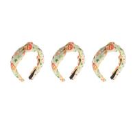 Abaodam 3pcs Thanksgiving Pumpkin Print Headband Wide Brim Knotted Fabric Hairbands Stretchy Women Hair Accessories for Harvest Festival