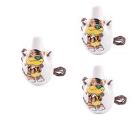 Abaodam 3pcs Tiger Pattern Ocarina Music Instrument Flute Desktop Decor for Home Family and Friends