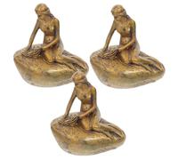 Abaodam 3pcs Tiny Mermaid Ornaments Resin Sculptures for Micro Landscape Aquarium Decorations Artistic Desktop Decor and Collectible Garden Figurines Unique Ocean Inspired Gift Set