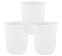 Abaodam 3pcs Toilet Scrubber Brush Cup Set with Plastic Holder, White Bathroom Toilet Brush Holder for Easy Storage and Portable Use, Simple and Fashionable Design