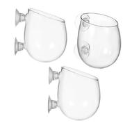 Abaodam 3pcs Transparent Aquarium Plant Holder Cups with Suction for Fish Tank Clear Hanging Aquatic Planter Pots for Live Plants Freshwater Tank Decoration