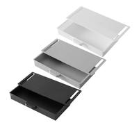 Abaodam 3pcs under Desk Self-adhesive Hidden Pencil Case Storage Boxes Lids, Office Stationery Organizer and Sundries Drawer for Home, Kitchen, Classroom Use Random Color