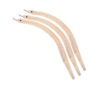 Abaodam 3pcs Unfinished Wooden Wiggly Snakes DIY Flexible Wood Snake for Educational Lifelike Animal Model Learning and Prank Use