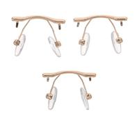 Abaodam 3pcs Universal Rimless Glasses Nose Bridge Pads Replacement, Gold Nose Pad Holder for Frameless Eyeglasses Repair, Sturdy Single-Hole Support Bracket for Spectacle Frames