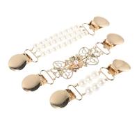 Abaodam 3pcs Vintage Retro Sweater Shawl Clips for Women, Elegant Geometric Imitation Pearl Brooches, Reliable Clothing Clasps for Shirts and Scarves, for Travel and Daily Wear