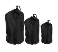 Abaodam 3pcs Waterproof down Jacket Compression Stuff Sacks Set for Camping Hiking Backpacking - Dustproof Drawstring Storage Bags in Black, Sizes 13cm, 16cm, 20cm for Outdoor Travel