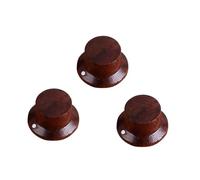 Abaodam 3pcs Wood Tone Control Knobs for Electric Guitar Rosewood Material for Guitar Accessories and Tuning Key Pegs