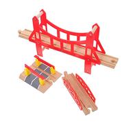 Abaodam 3Pcs Wooden Railway Track Accessories Modular Train Bridge and Expansion Tracks Safe Thorn Construction Creative Assemble for Boys