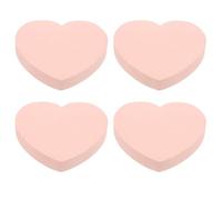 Abaodam 4 Books Heart Shaped Adhesive Memo Pads Pink Paper No Smudging Ink Office Home Note Taking Stickers for Documents
