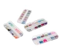 Abaodam 4 Boxes Assorted Color Metal Nail Art Sequins in Star and Butterfly Shapes Easy to Use Craft Making Glitter Nail Stickers and Scrapbooking