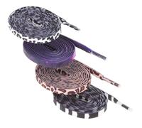 Abaodam 4 Pairs 140cm Elastic Galaxy Pattern Shoelaces for Sports Sneakers, Replacement Decorative Shoe Strings Leopard Brown, Cow Print, Zebra Black-white, Outdoor Casual Canvas Shoe