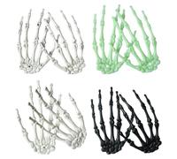 Abaodam 4 Pairs of Skeleton Props: Creepy Halloween Plastic Bone Hanging Decorations for Haunted Houses, Assorted Colours