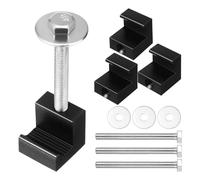 Abaodam 4 Pcs Aluminum Alloy Truck Toolbox Clamps J Hooks Tie Down Kit Black for Pickup Truck Tool Box Mounting and Secure Accessories