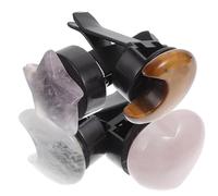 Abaodam 4 Pcs Car Vent Clips Crystal Stone Aromatherapy Diffuser Fluorite Star, Tiger Eye Moon, Crystal Heart Moon Shapes, Automotive Air Freshener Accessories for Vehicle Random Color