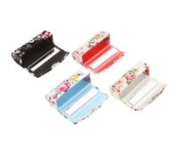 Abaodam 4 Pcs Floral Cloth Lipstick Case Holder with Mirror Set, Portable Lipstick Organizer Bags for Women, Multi-Color Cosmetic Storage for Travel and Purse Use