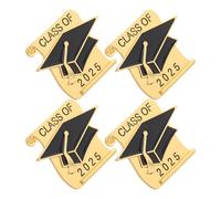 Abaodam 4 Pcs Graduation Gifts Zinc Alloy Metal Lapel Pins in Graduation Cap Shape with Elegant Design Versatile Accessory Resistant to Fading Can be Pinned on Bags for Class of 2025
