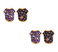 Abaodam 4 Pcs Halloween Dog Costume Cotton Pet Clothes for Small Dogs, Creative and Attractive Design with Pumpkin and Magic Hat, for Halloween Party and Festive Atmosphere