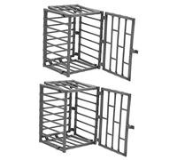 Abaodam 4 Pcs Miniature DIY Animal Cage Model Plastic Fence for Mini House Decor Craft Supply for Science Projects