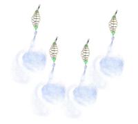 Abaodam 4 Pcs Nylon Gill Net Fishing Cast Net Bait Trap with Reinforced Stitching for Saltwater and Freshwater Portable Fish Trap Basket for Easy Throw and Catch