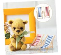Abaodam 4 Pcs Scale Decorative Mini Chair Ornaments Realistic Beach Lounge Models for Doll House Furniture and Creative Play Random Color