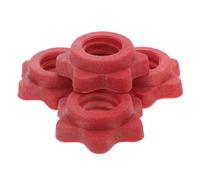 Abaodam 4 Pieces 2.5cm Red Plastic Six-sided Barbell Self-locking Nuts Anti-slip Locking Collars for Dumbbell Barbell Home Gym Accessories