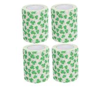 Abaodam 4 Rolls Shamrock Printed Toilet Paper Green Large Rolls for Home and Bathroom St Patrick’s Day Decoration Leaf Pattern Tissue