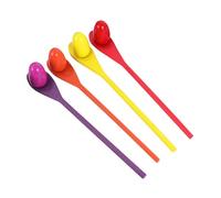 Abaodam 4 Set Spoon Race Game Kit with Wooden Spoons and Balls Balancing Relay Race for Adults Indoor Outdoor Family Party Activity for Picnic Birthday Barbecue