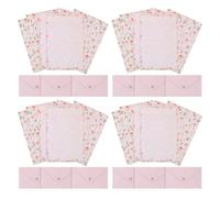 Abaodam 4 Sets A5 Letter Writing Paper and Envelope Set with Floral and Cute Animal Designs, Decorative Stationery Paper Kit for Invitations, Letters, and Party Supplies in UK
