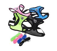 Abaodam 4 Sets Dog Harness and Leash Cosplay Costume for Pets Breathable Outdoor Walking Vest for Parties and Daily Use Black Blue Green Pink