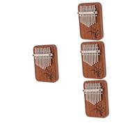 Abaodam 4 Sets Portable Mini Kalimba Easy to Learn Hand Piano Perfect for Beginners Wooden Steel Construction Thumb Piano Kalimba Small Musical Instrument