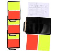 Abaodam 4 Sets Sports Referee Card Kit Durable Yellow Red Cards with Portable PU Holder for Football Soccer Basketball Match Officials