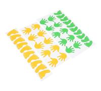 Abaodam 40PCS Adhesive Footprint and Handprint Wall Stickers for Nursery and Room, Colorful Self-Adhesive Floor Decals in Green and Yellow, Decorative Foot Prints for Bedroom and Playroom