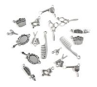 Abaodam 40pcs Antique Silver DIY Pendant Charms Mirror, Comb, and Scissors Shapes for Jewellery Making and Cellphone Decorative Accessories in Vintage Chic Style