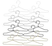 Abaodam 40pcs Miniature Metal Doll Clothes Hangers in Black White, Gold Silver 65mm Mini House Accessory for Doll Outfit