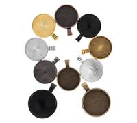 Abaodam 40pcs Round Bezel Trays for DIY Jewelry Making Metal Base Pendant Trays for Necklaces and Bracelets for Creative Crafting and Accessory Design