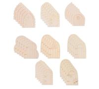 Abaodam 40pcs Wooden Elf Door Unfinished Miniature Garden Doors Fairy Tree Wood Slice Craft for Wall Party Decorations