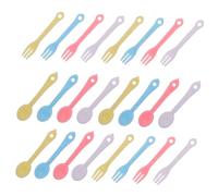 Abaodam 40set Miniature Plastic Spoons and Forks Set for Dollhouse Colorful Tiny Utensils with Portable Educational Pretend Play Cutlery for Small House Accessories and Creative Decor