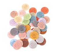 Abaodam 45pcs Round Embossed Leather Tags for Clothes and Bags, Easy to Use DIY Apparel Labels with Classic Retro Style, Handmade Leather Tags for Handmade Projects and Color