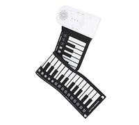 Abaodam 49-key Portable Roll-up Electronic Piano Foldable Silicone Keyboard Midi Function for Beginners and Travel White