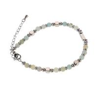 Abaodam 4Mm Boho Beaded Couples Bracelet for Women and, Natural Green Turquoise Stone Strand with Stainless Steel, Friendship Wrist Jewelry Suitable for Daily Wear