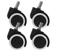Abaodam 4pcs 10mm Snap Ring Stem Office Chair Casters Rolling Chair Wheels Replacement for Computer and Black and White Suitable for Office and Salon Use