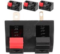 Abaodam 4pcs 2-pin Speaker Terminal Connectors with Spring-loaded Push-release Design, Easy to Install Compression Wiring Clips for Stage Audio Systems and DIY Audio Projects, Plastic