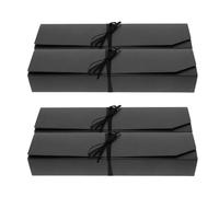 Abaodam 4pcs 6-cavity Black Chocolate Boxes Rose Gold Truffle Packaging 24x5.5x3.5cm Candy Pastry Packaging Suitable for Weddings Birthdays and Holidays