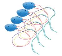 Abaodam 4Pcs 6-Hole Blue Ocarina for Children Plastic Beginner Instrument Lightweight Easy to Learn for Music Practice and Random Color