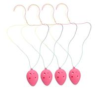 Abaodam 4pcs 6-hole Mini Plastic Ocarina Set for Children Beginners, Pink Musical Instruments for Boys and Girls’ Practice and Early Learning