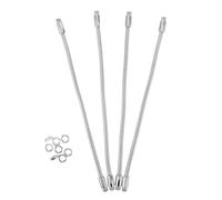 Abaodam 4pcs 6x250mm Chrome Gooseneck Mic Stand Extension Tubes with M8 Male Thread Flexible Microphone Arm Accessories for Conference and Studio Use