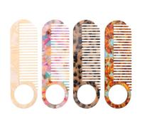 Abaodam 4pcs Acetic Acid Wide Tooth Comb Set for Detangling Thick, Curly, and Wavy Hair, Anti-static, Gentle on Cuticles, Compact Design Chic Patterns, for Salon Styling and Home Use