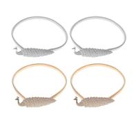 Abaodam 4pcs Adjustable Peacock Curtain Holdbacks in Alloy Metal with Practical Design for Bedroom and Kitchen, Classic and Delicate Decorative Curtain Tiebacks